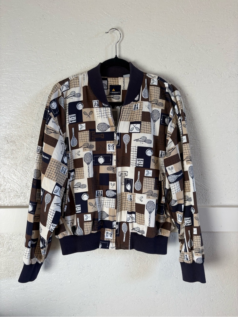 Vintage 90s Liz Sport Tennis Jacket in Brown & Navy